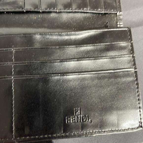 Fendi tri fold canvas wallet  stretch out 11x7.5 - Picture 5 of 8